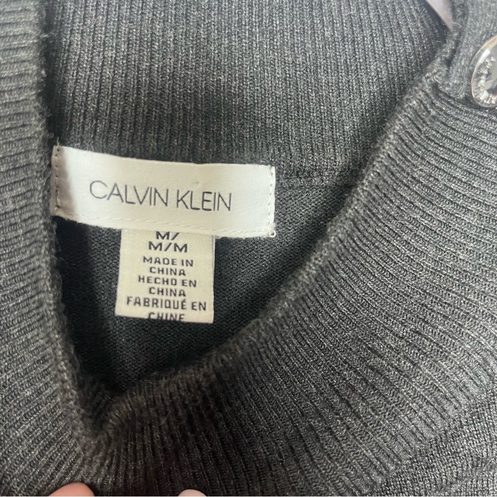 Calvin Klein Charcoal Knit With Button Accent - image 5